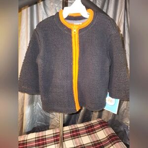 Cozy Black and Orange Kids Jacket NWT